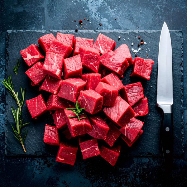 Fresh Organic Beef Cubes Australia