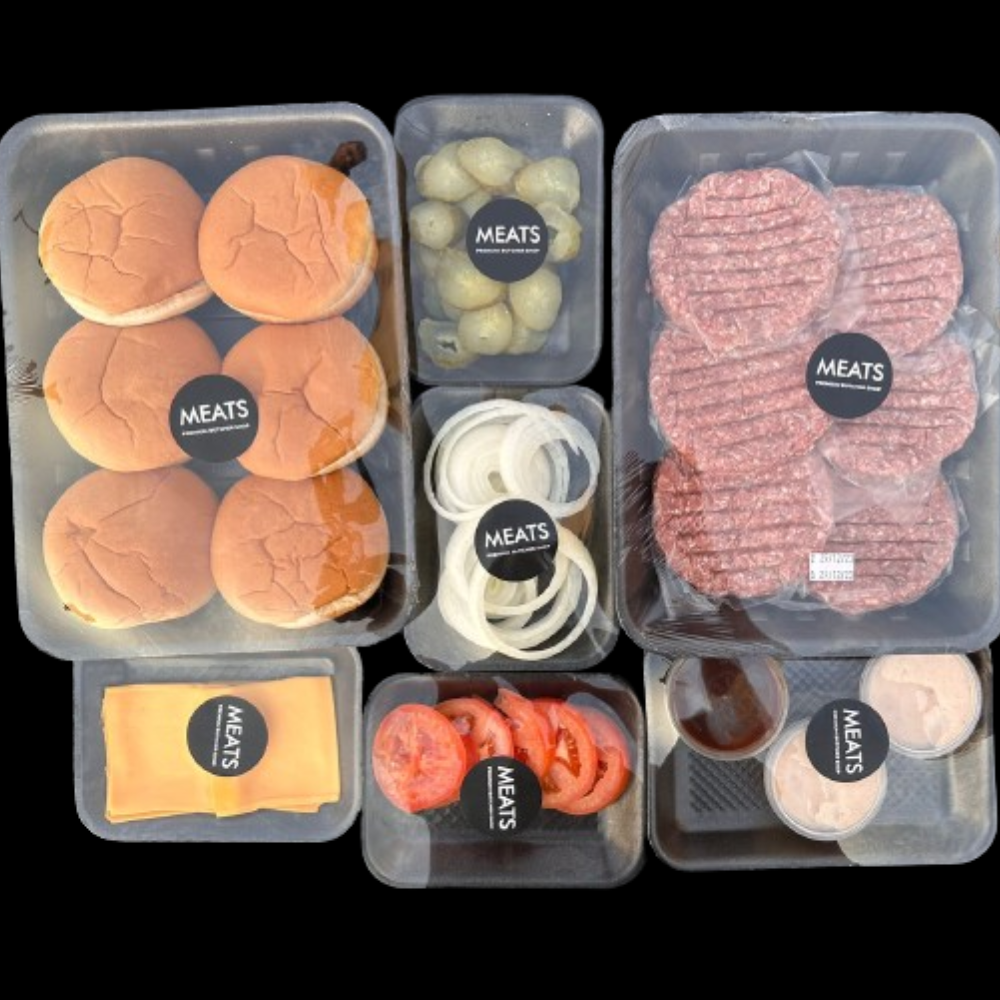 BBQ Burger Box - 12 Burgers (12 Wagyu Beef Burgers, Lettuce, Tomato, O